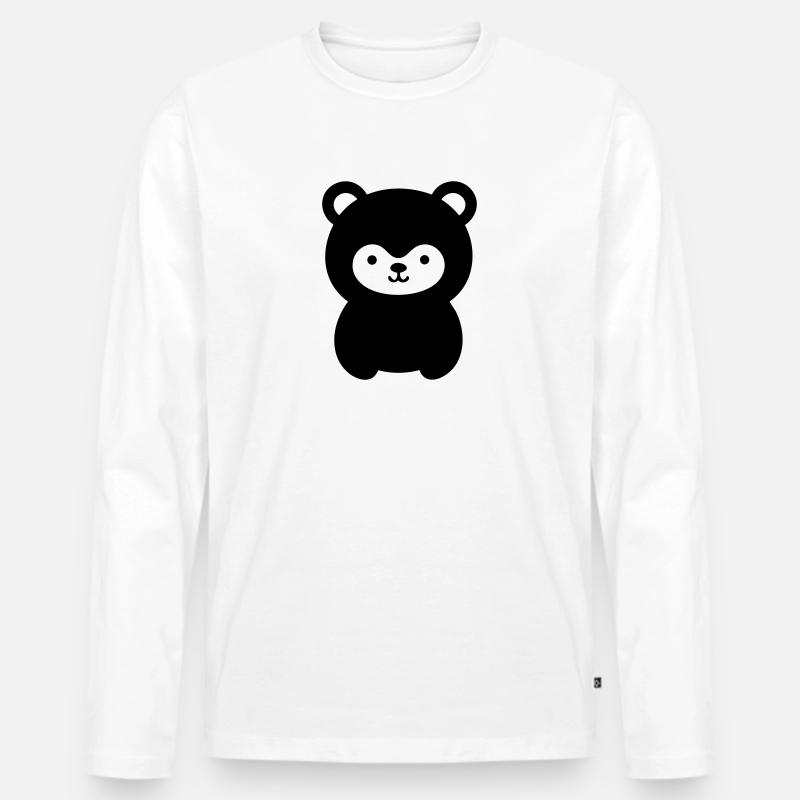 Kleiner Bär - Männer Premium Bio Langarmshirt - Weiß