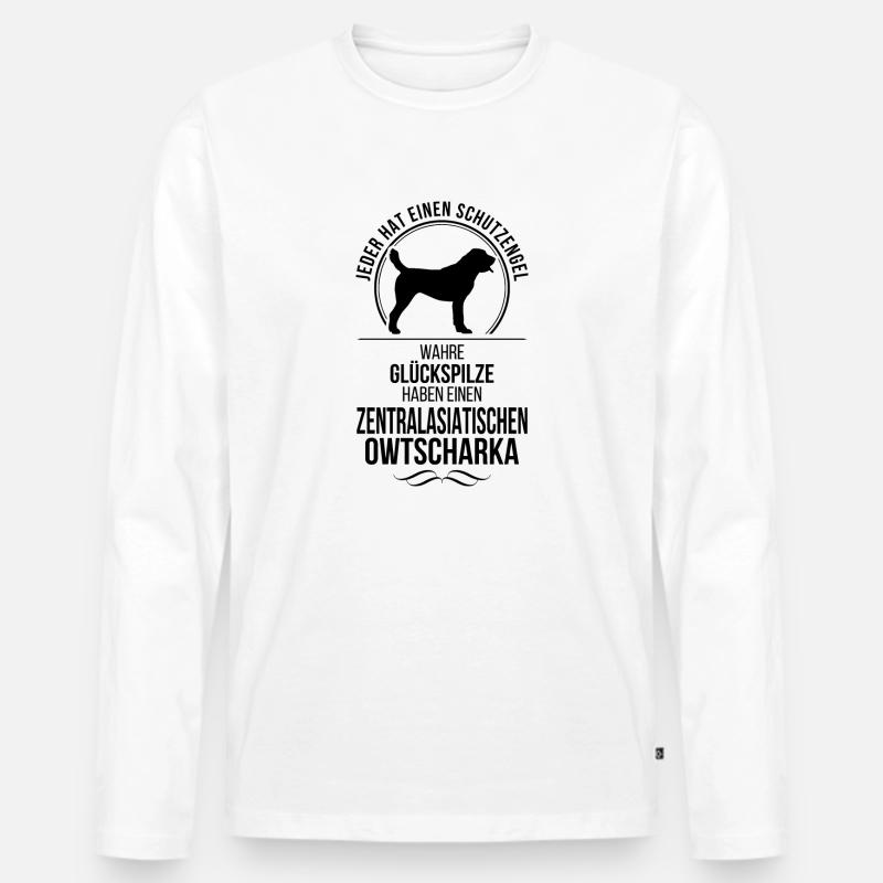 ZENTRALASIATISCHER OWTSCHARKA Schutzengel Wilsigns - Männer Premium Bio Langarmshirt - Weiß