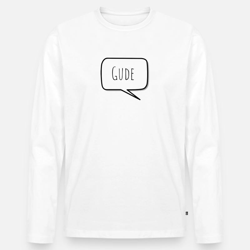 Gude - Männer Premium Bio Langarmshirt - Weiß