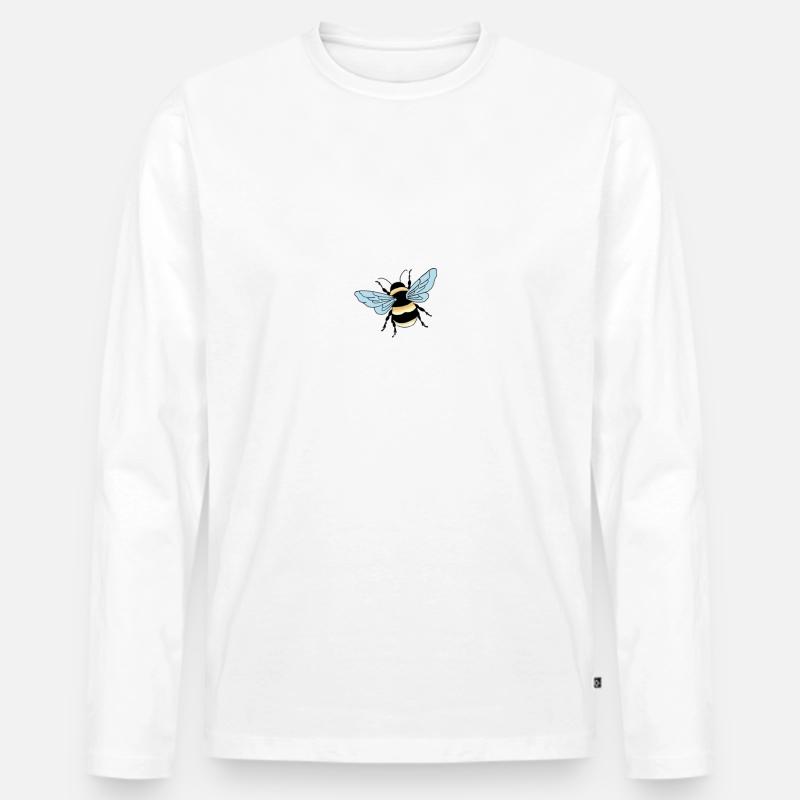 Wunderschöne Biene - Männer Premium Bio Langarmshirt - Weiß