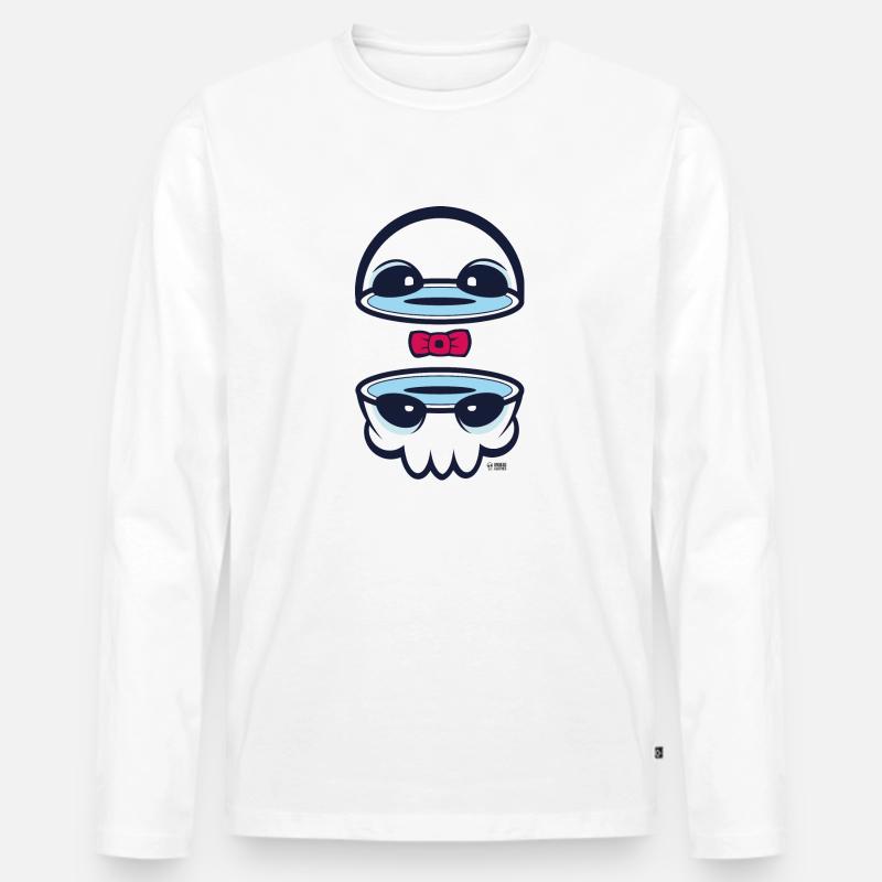 Slicely Head - Männer Premium Bio Langarmshirt - Weiß
