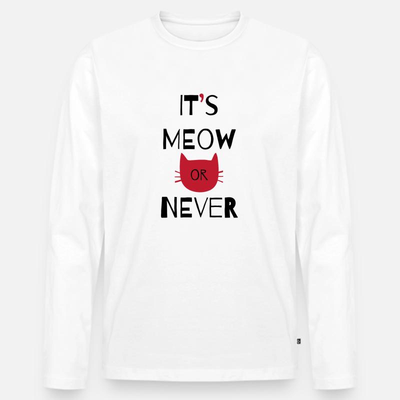 Katze - Männer Premium Bio Langarmshirt - Weiß