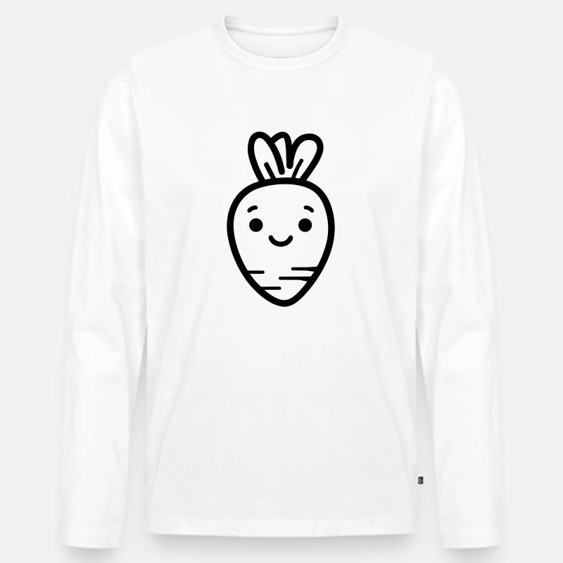 Karotte - Männer Premium Bio Langarmshirt - Weiß