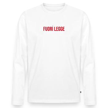 Hors La Loi - T-shirt manches longues Premium bio Homme - blanc - Devant - Nico (187cm)