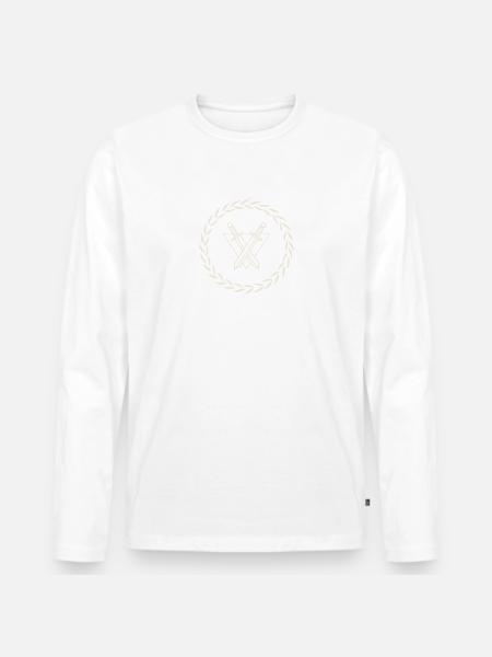 Der Krieger - Männer Premium Bio Langarmshirt - Weiß
