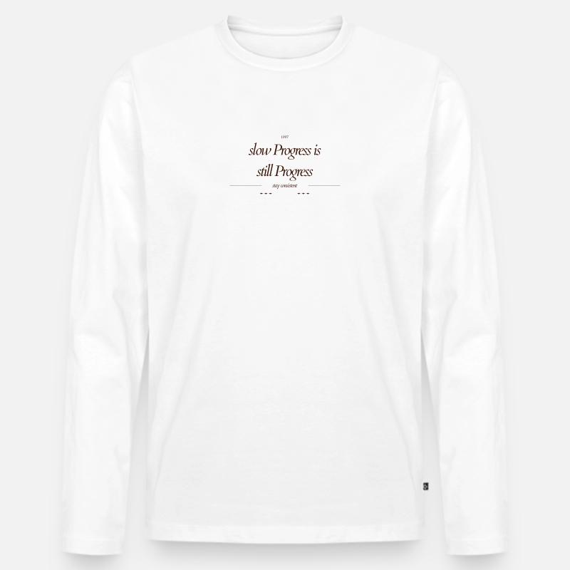 slow_Progress_is_still_Progress_ - Männer Premium Bio Langarmshirt - Weiß