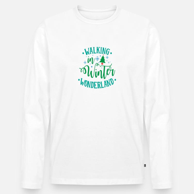 Winter Wunderland - Männer Premium Bio Langarmshirt - Weiß