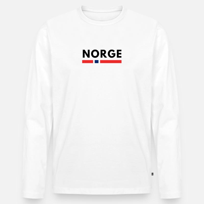 Norwegen - Männer Premium Bio Langarmshirt - Weiß