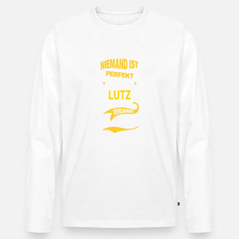LUTZ - Männer Premium Bio Langarmshirt - Weiß
