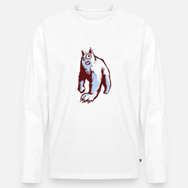 Eismonster - Männer Premium Bio Langarmshirt - Weiß