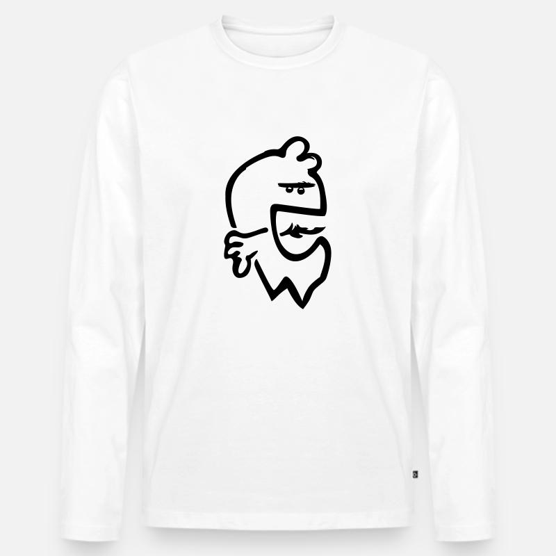 Funny Face Sodbrennen Rülpser - Männer Premium Bio Langarmshirt - Weiß