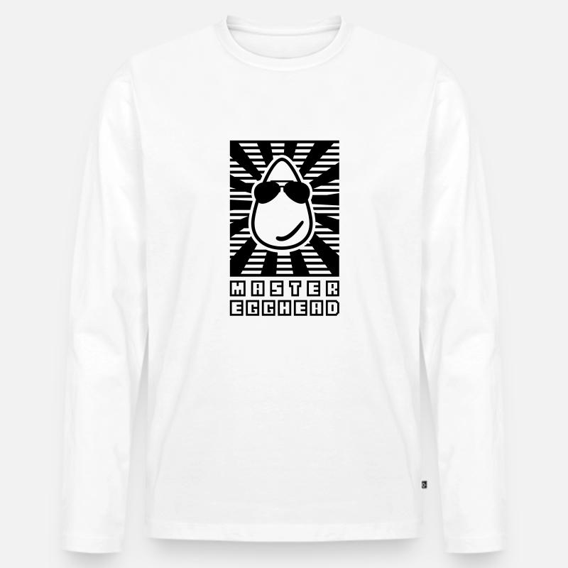 masteregghead (1c) - Männer Premium Bio Langarmshirt - Weiß
