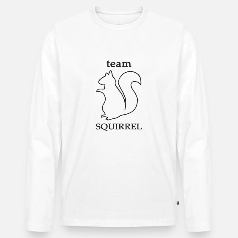 Team Squirrel /Eichhörnchen - Tierfreunde Geschenk - Männer Premium Bio Langarmshirt - Weiß