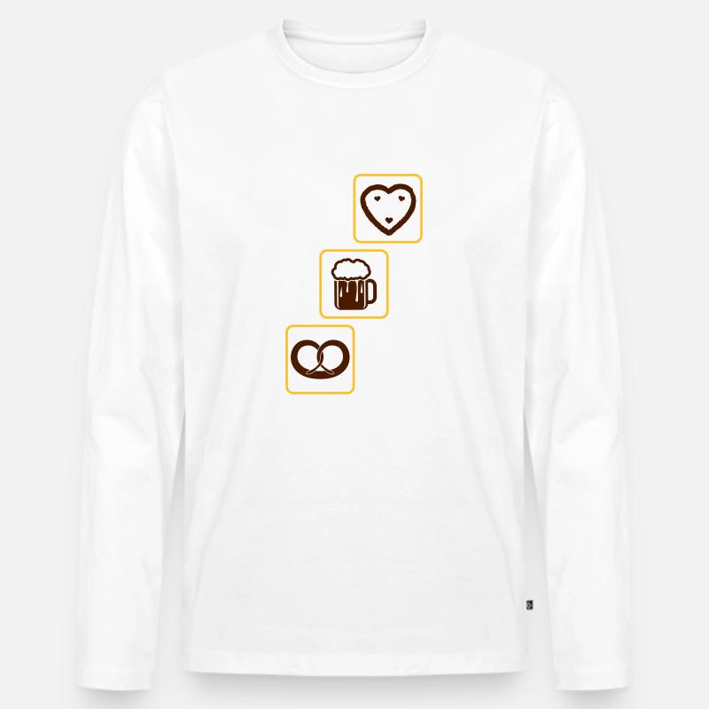 cool_design_drinking_team_brezeln_bier_k - Männer Premium Bio Langarmshirt - Weiß