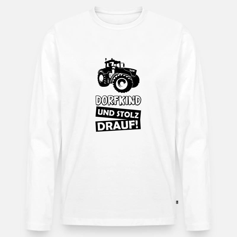 dorfkind_stolz_drauf_01 - Männer Premium Bio Langarmshirt - Weiß