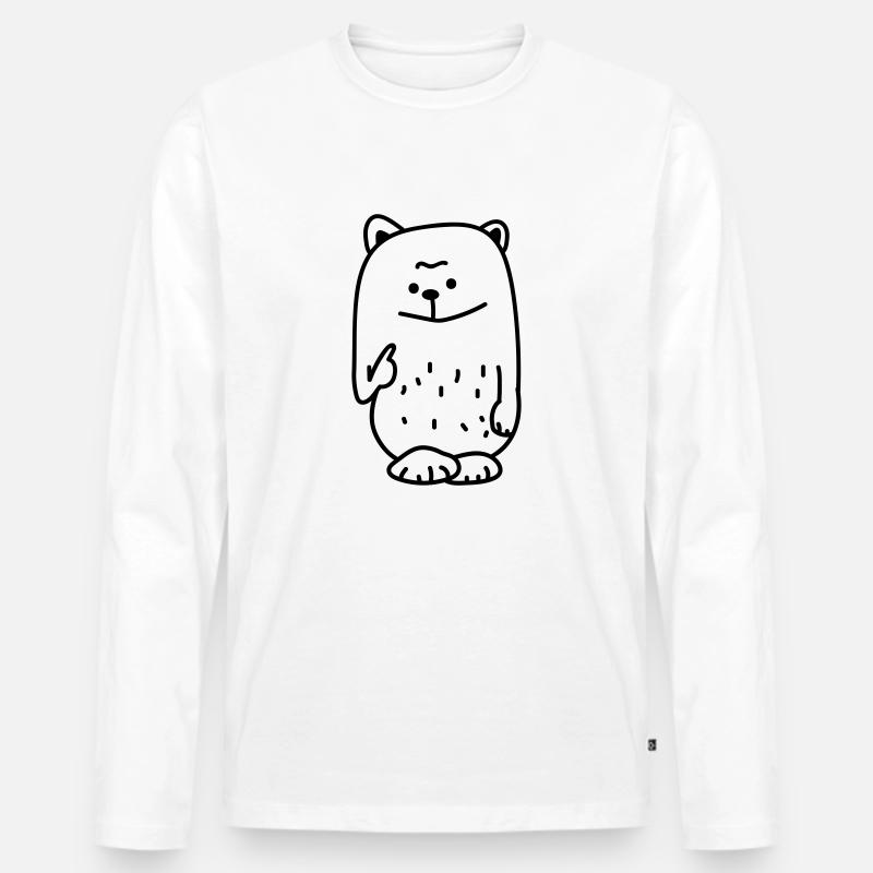 Bär lustig - Männer Premium Bio Langarmshirt - Weiß