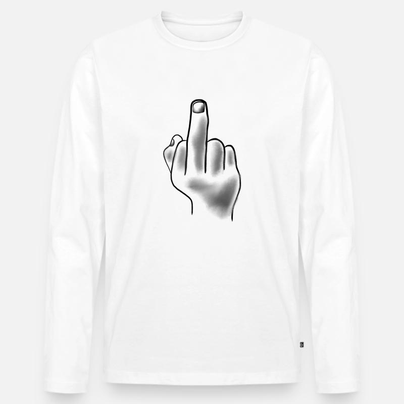 Fick dich - Männer Premium Bio Langarmshirt - Weiß