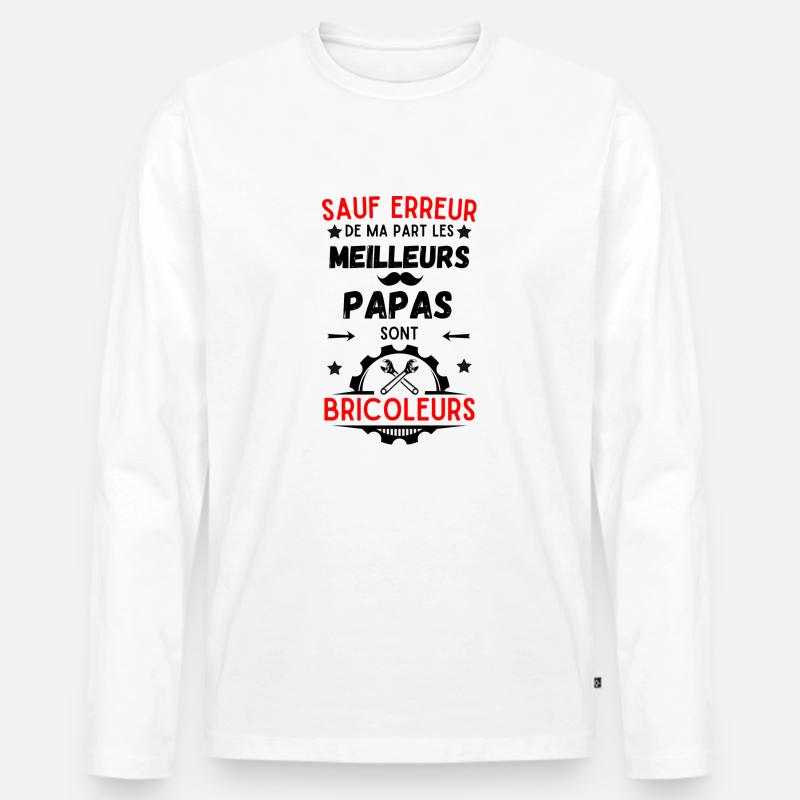 HANDWERKER BESTER PAPA - Männer Premium Bio Langarmshirt - Weiß