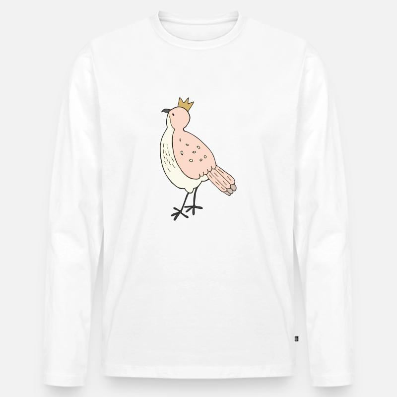 vogelkönig - Männer Premium Bio Langarmshirt - Weiß