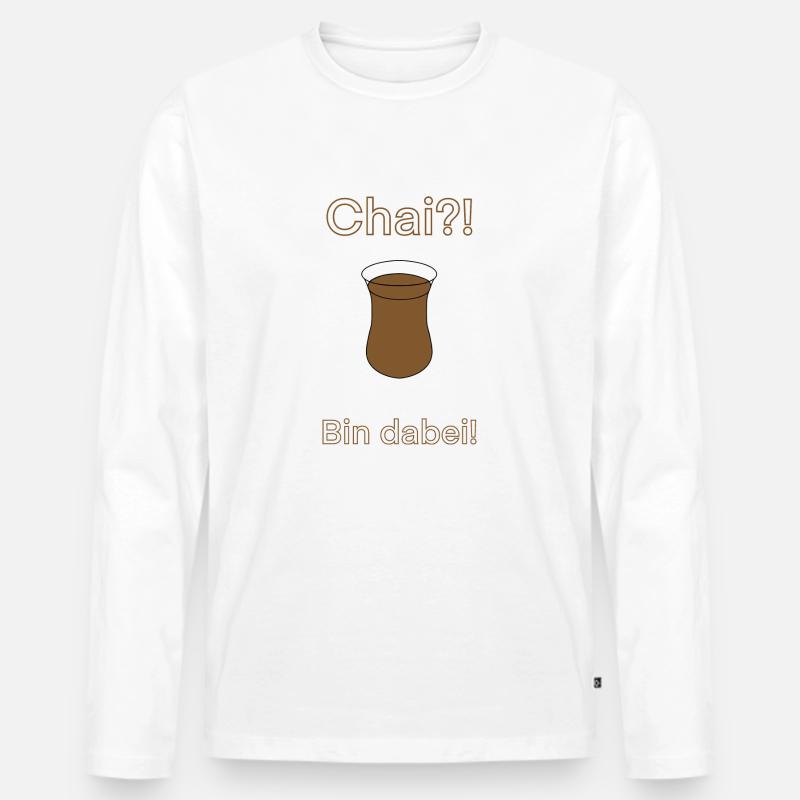 Chai?! Bin dabei! - Männer Premium Bio Langarmshirt - Weiß