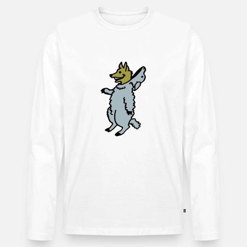 Wolf im Schafspelz - Männer Premium Bio Langarmshirt - Weiß