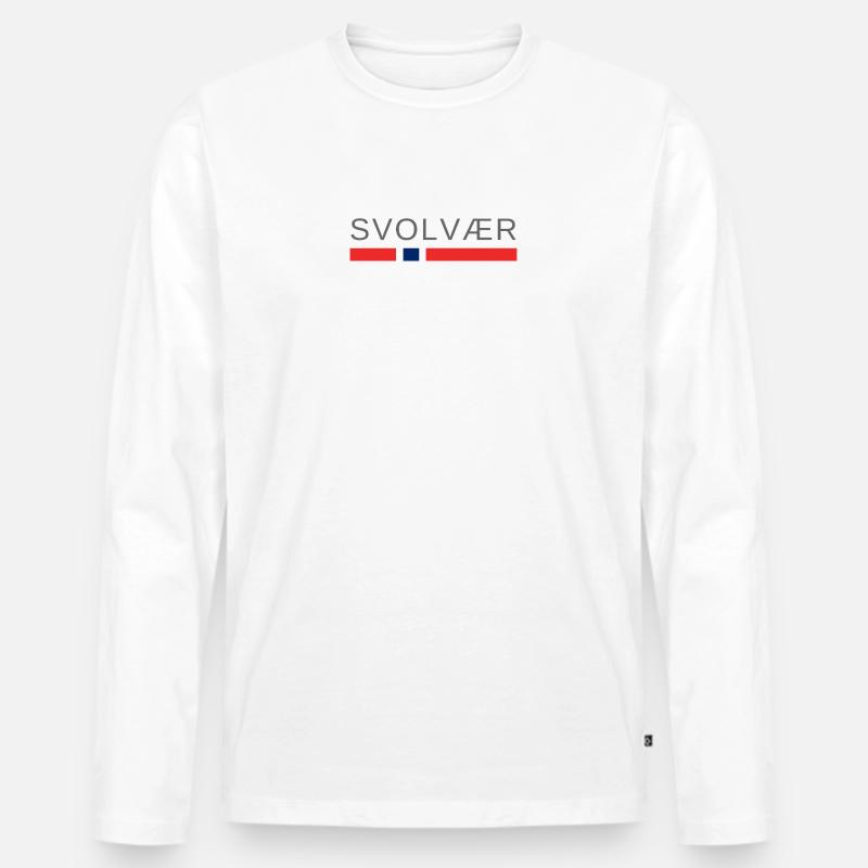 Svolvaer Norwegen - Männer Premium Bio Langarmshirt - Weiß