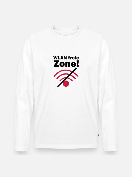 Zone libre de WLAN! - T-shirt manches longues Premium bio Homme - blanc