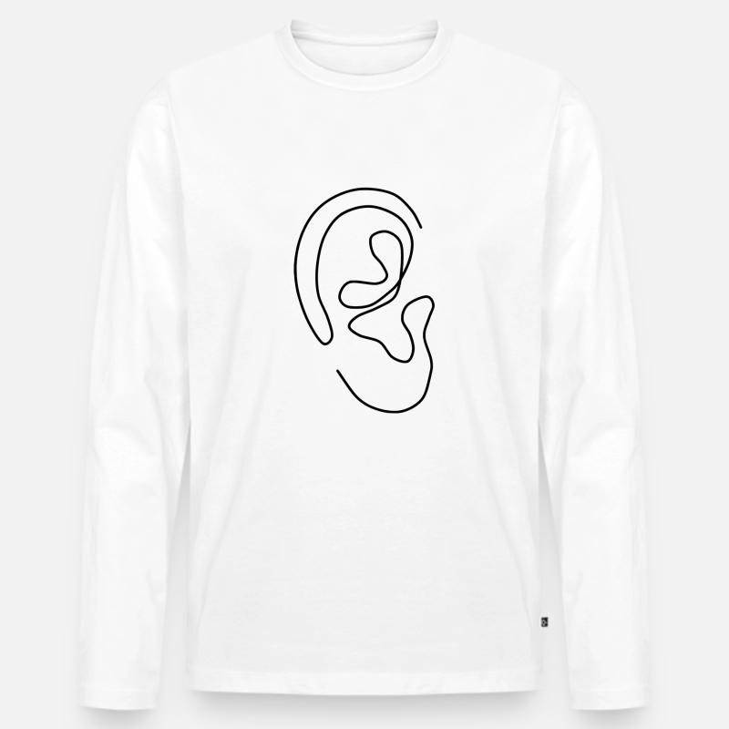 Ohr - Männer Premium Bio Langarmshirt - Weiß