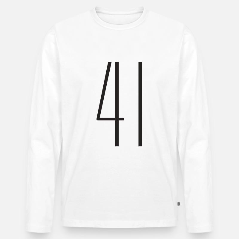 41 - Männer Premium Bio Langarmshirt - Weiß