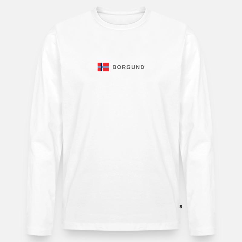 Borgund Norwegen - Männer Premium Bio Langarmshirt - Weiß
