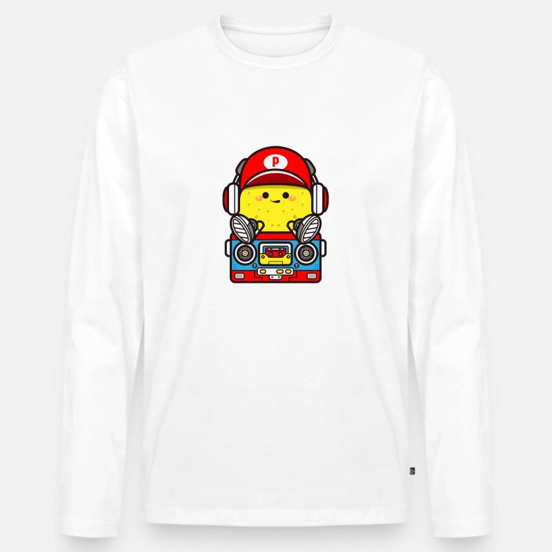 Cute Potato - Be Yourself - Männer Premium Bio Langarmshirt - Weiß