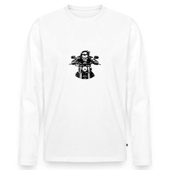 20. Geburtstag Ich gebe Vollgas seit 03/2005 - Männer Premium Bio Langarmshirt - Weiß - Vorne - Nico (187cm)
