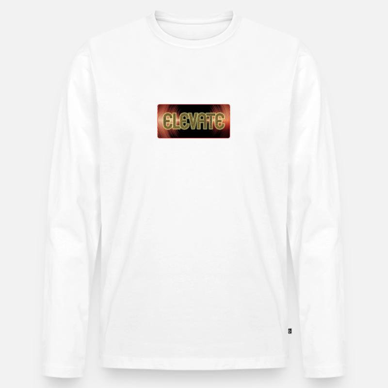 Elevate Bass Waves - Männer Premium Bio Langarmshirt - Weiß