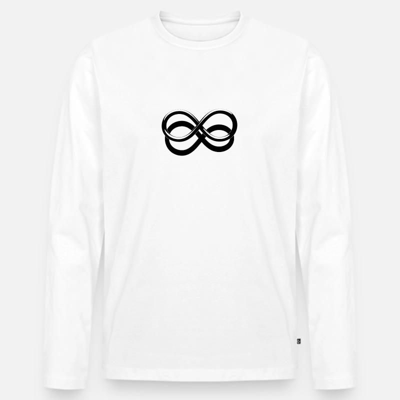 Unendlich-Symbol mit Schlagschatten - Männer Premium Bio Langarmshirt - Weiß