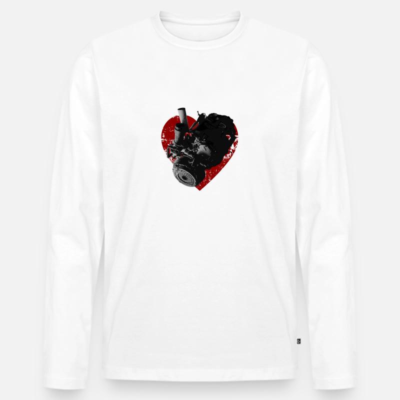 MotorHerz - Männer Premium Bio Langarmshirt - Weiß