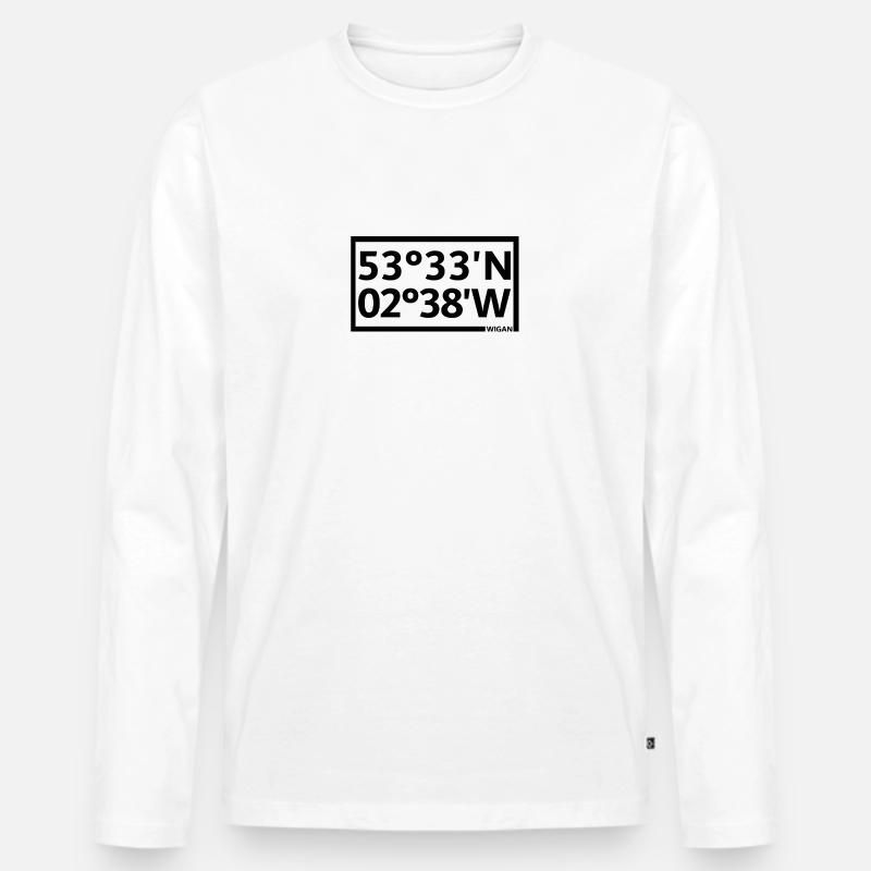 Wigan Coordinates - Men's Premium Organic Long Sleeve Shirt - white