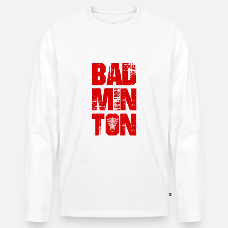 Badminton Sport - Männer Premium Bio Langarmshirt - Weiß