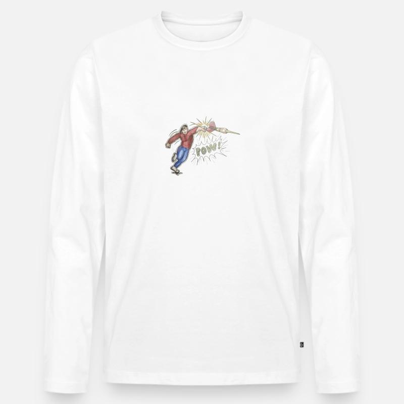 Powerdarter - Männer Premium Bio Langarmshirt - Weiß