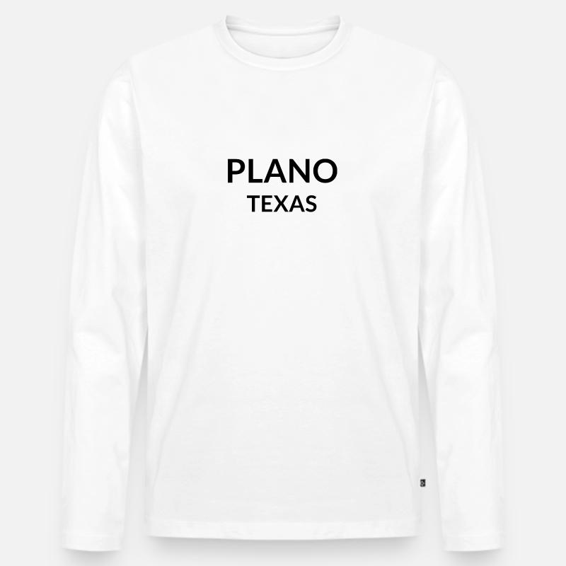 Plano Texas USA - Männer Premium Bio Langarmshirt - Weiß