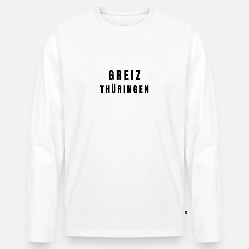 Greiz Thüringen - Männer Premium Bio Langarmshirt - Weiß
