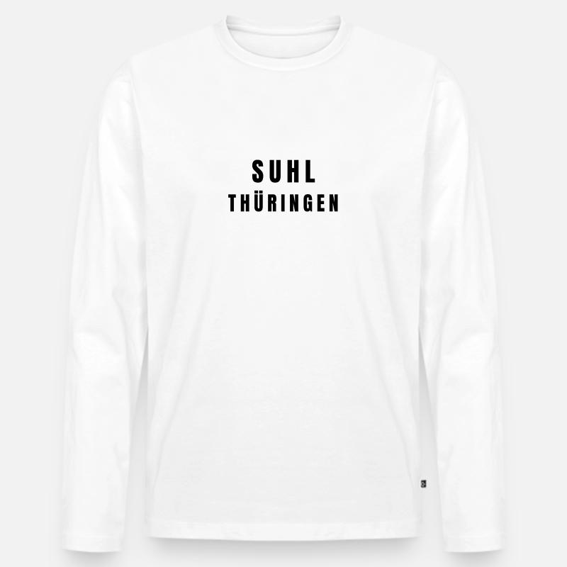 Suhl Thüringen - Männer Premium Bio Langarmshirt - Weiß