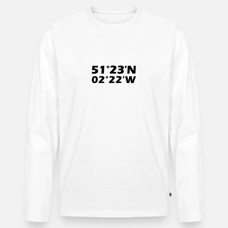 Bath Koordinaten - Männer Premium Bio Langarmshirt - Weiß
