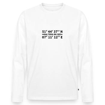 Haltern am See Koordinaten - Männer Premium Bio Langarmshirt - Weiß - Vorne - Nico (187cm)