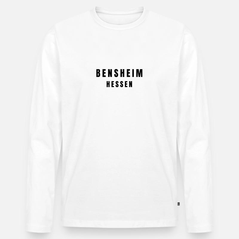 Bensheim Hessen - Männer Premium Bio Langarmshirt - Weiß