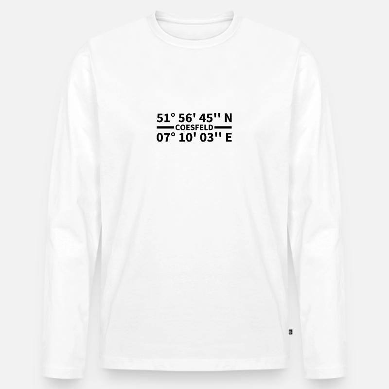 Coesfeld Koordinaten - Männer Premium Bio Langarmshirt - Weiß