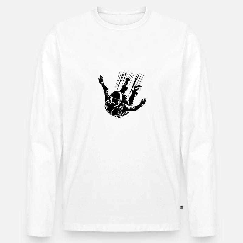 Elitetrupp Fallschirmspringer Fallschirmjäger - Männer Premium Bio Langarmshirt - Weiß
