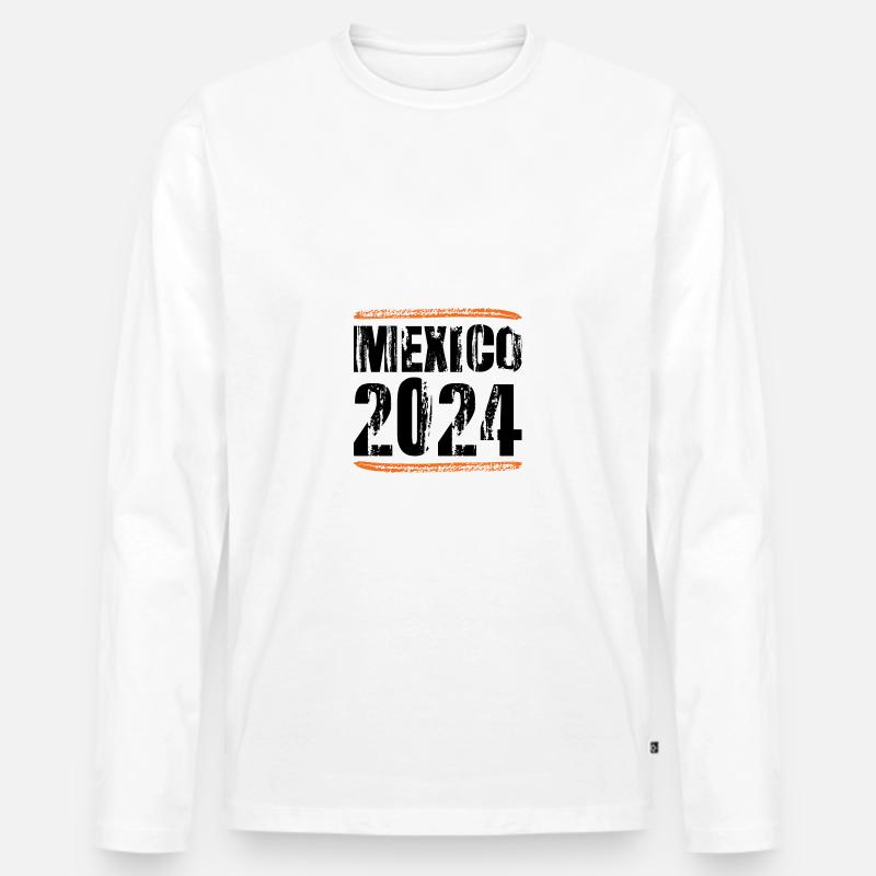 Mexiko 2024 Spruch - Männer Premium Bio Langarmshirt - Weiß