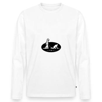 Hochzeit Brautpaar Leine - Männer Premium Bio Langarmshirt - Weiß - Vorne - Nico (187cm)