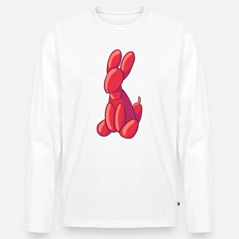 Luftballon Tier Hunde sitzend - Männer Premium Bio Langarmshirt - Weiß