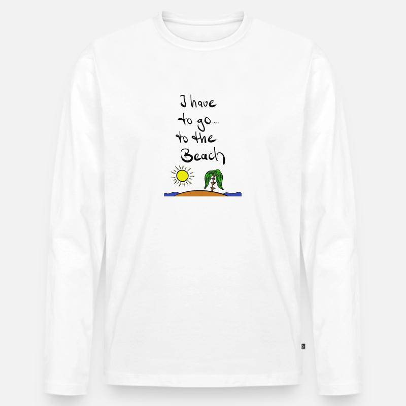 It`s Beach Time! - Männer Premium Bio Langarmshirt - Weiß